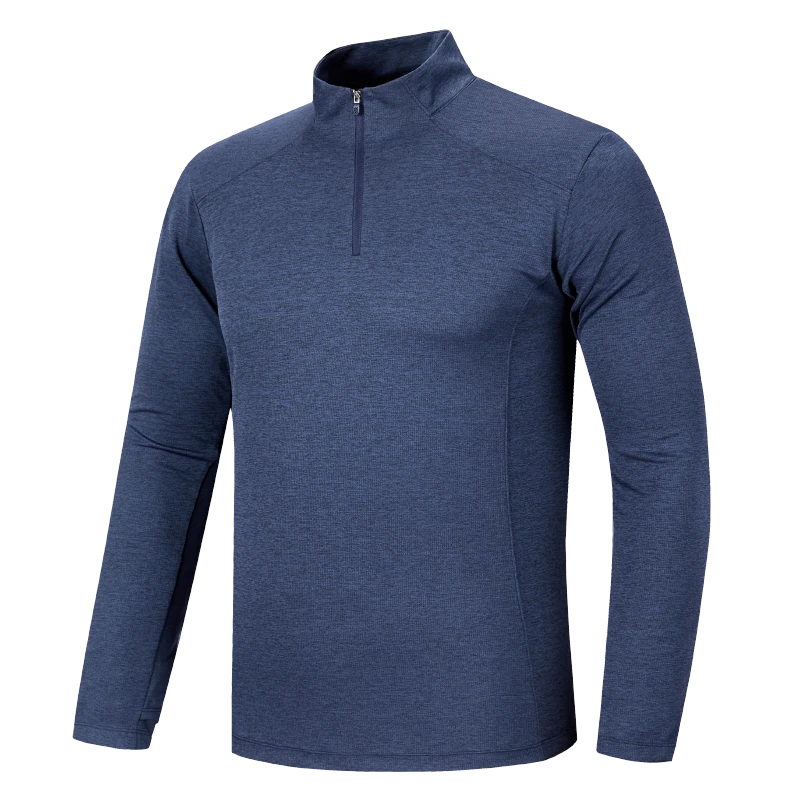 秋季男休闲半拉链T恤打底衫套头长袖弹力速干衣长袖雅丹风SS5113