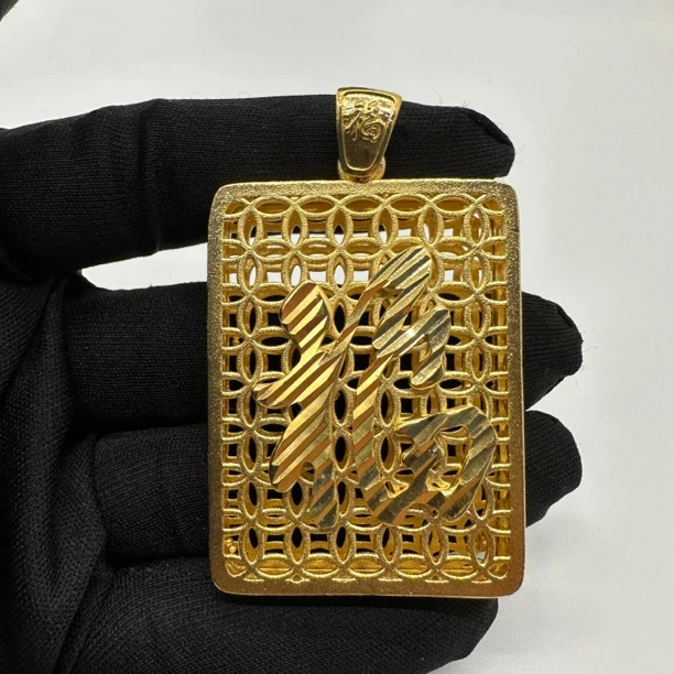 铜合金吊坠 福字吊坠精雕雕刻金色精美饰品挂坠精品工艺