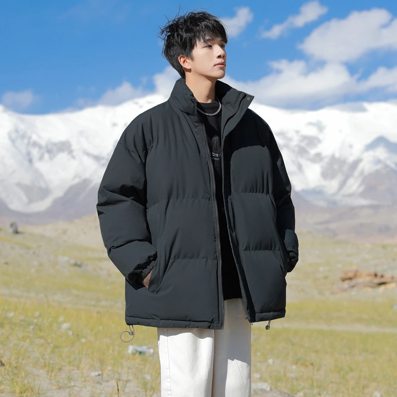 冬季短款加厚棉服男士休闲百搭情侣宽松潮流保暖立领连帽港风ins