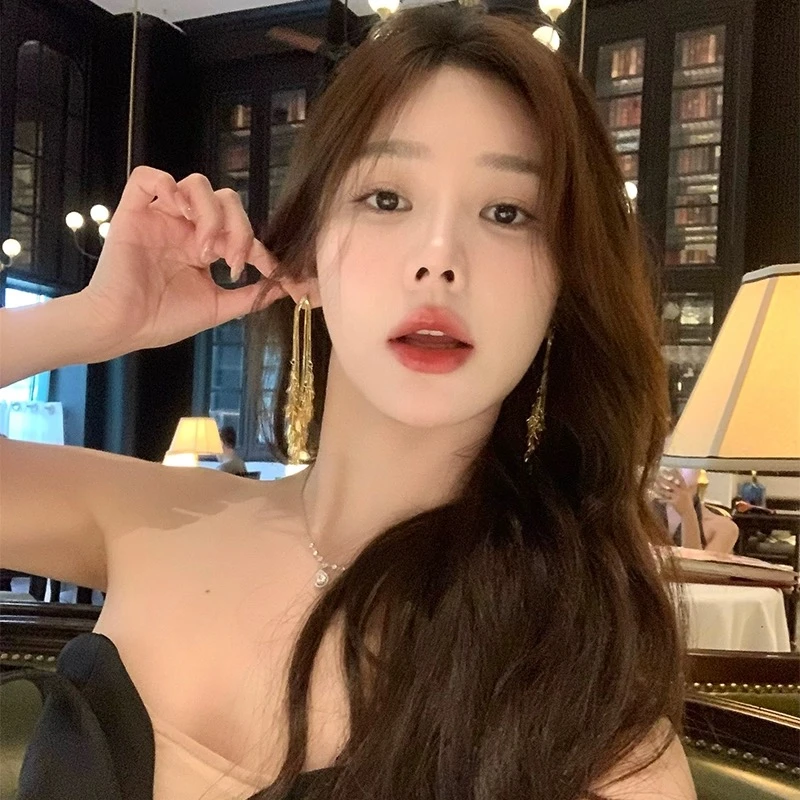 铜合金耳饰 气质金色麦穗流苏耳环女轻奢小众耳钉2024新款耳饰