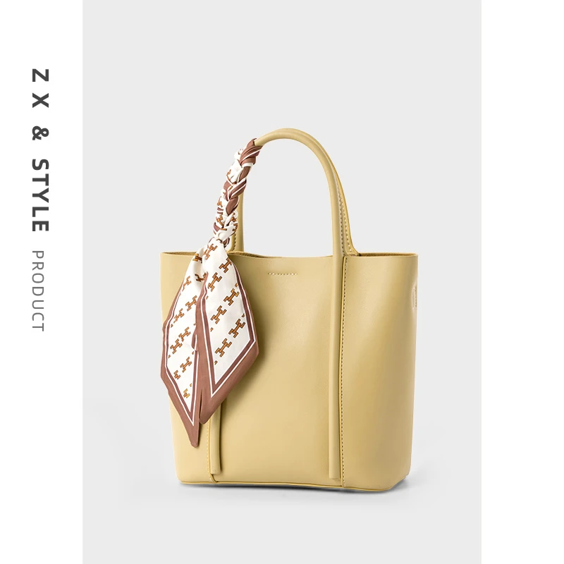 简约时尚百搭女士通勤托特包韩版牛皮手提斜挎包单肩小众大包包