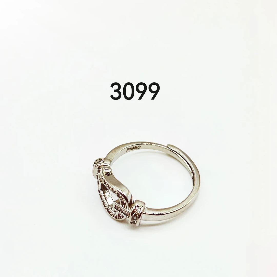 铜合金合成锆石戒指 3099经典马蹄活口戒指