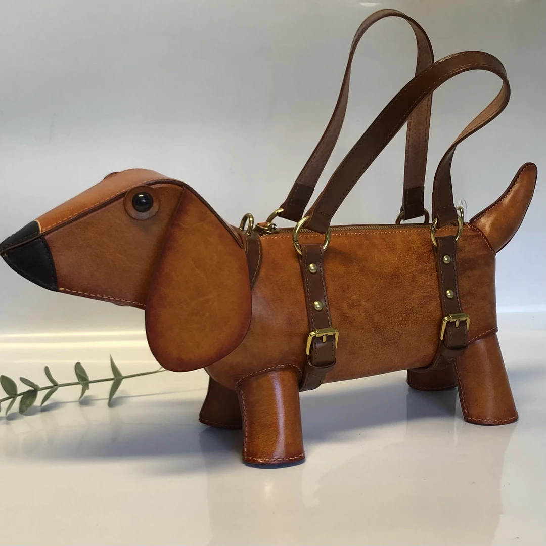 【古道】头层植鞣牛真皮时尚机器狗包545