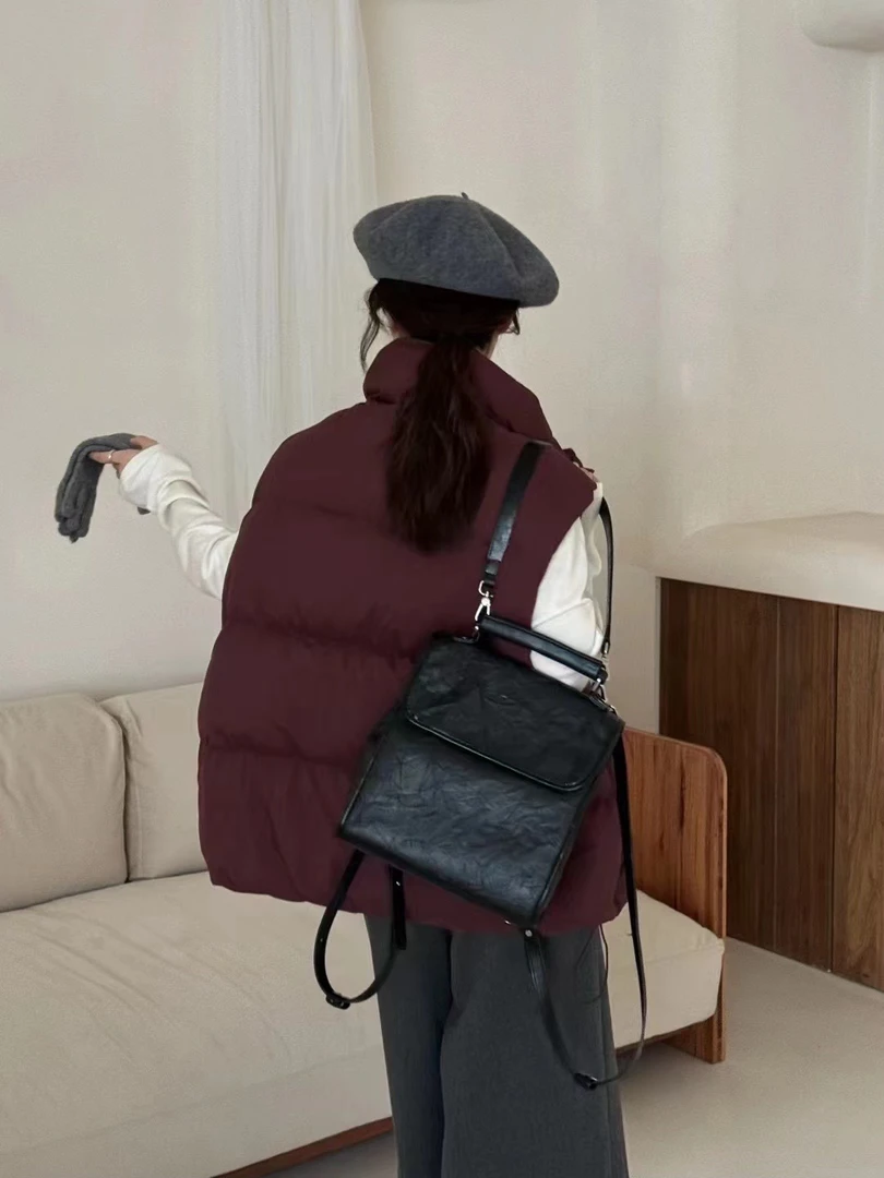 【悦悦子】想象 90白鸭绒宽大立领韩版羽绒马甲