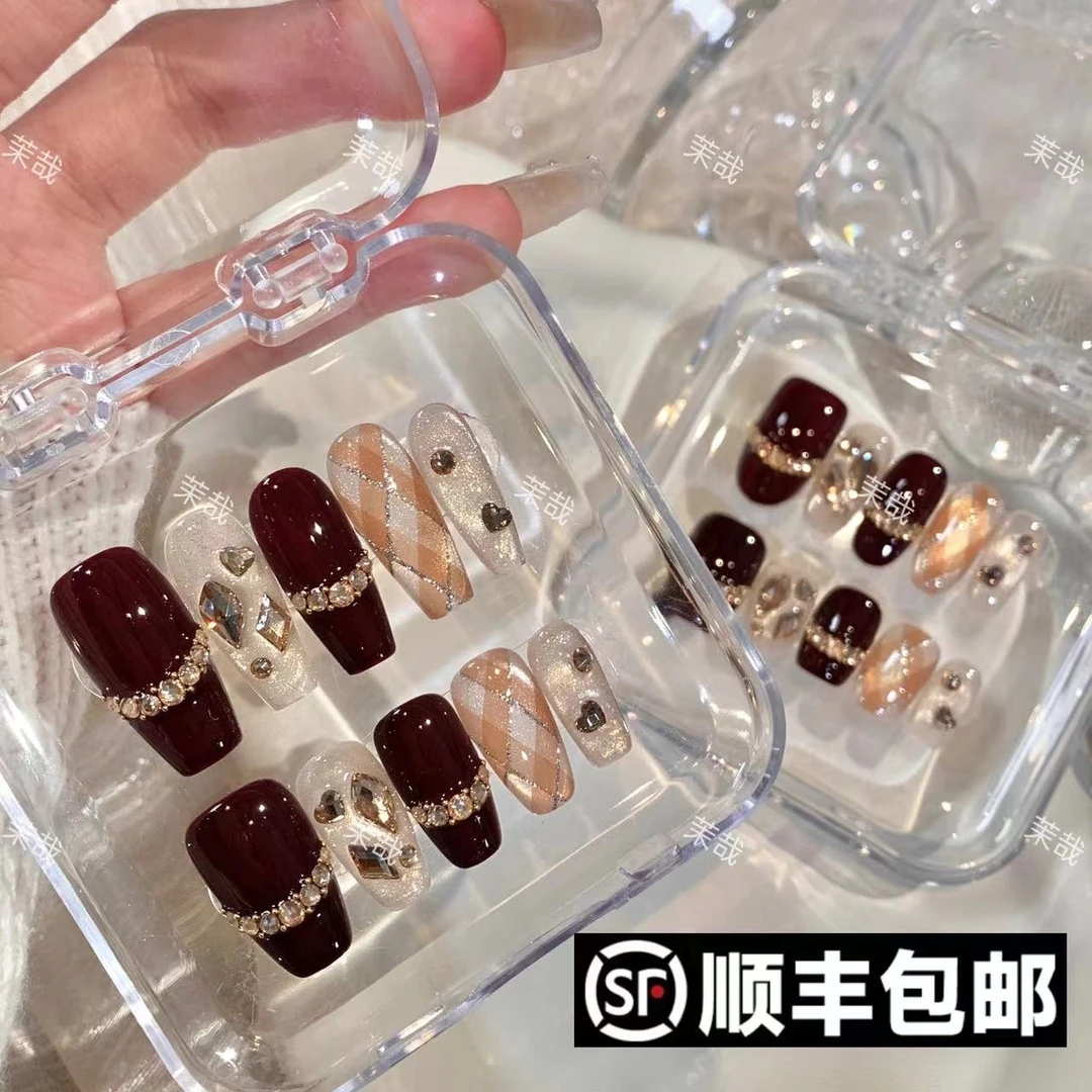 茉哉【可可伯爵】纯手工定制美甲可拆卸穿戴甲A3246 P