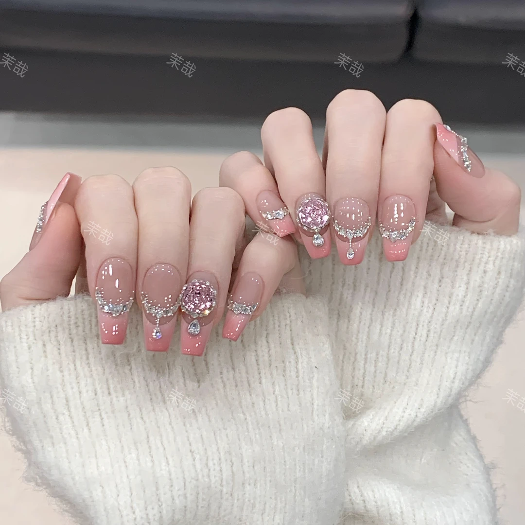 茉哉【豆蔻年华】纯手工定制美甲可拆卸穿戴甲A3411P