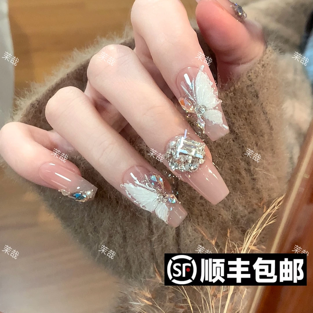 茉哉现货KK专属【施家全华/蝶影纱】纯手工定制拆卸穿戴甲A3299