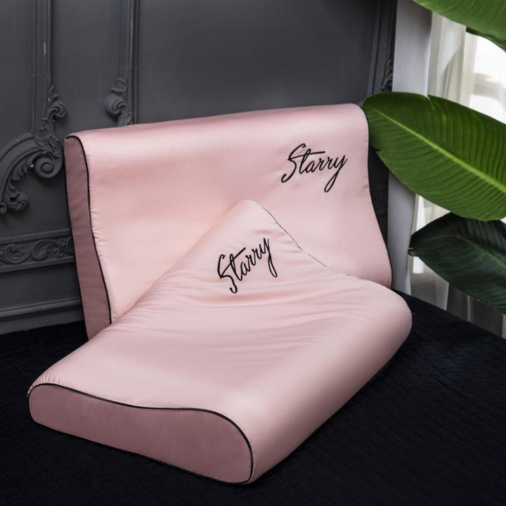 纯棉乳胶枕枕套100全棉长绒棉整头枕头套成人粉色枕芯内胆套40x60