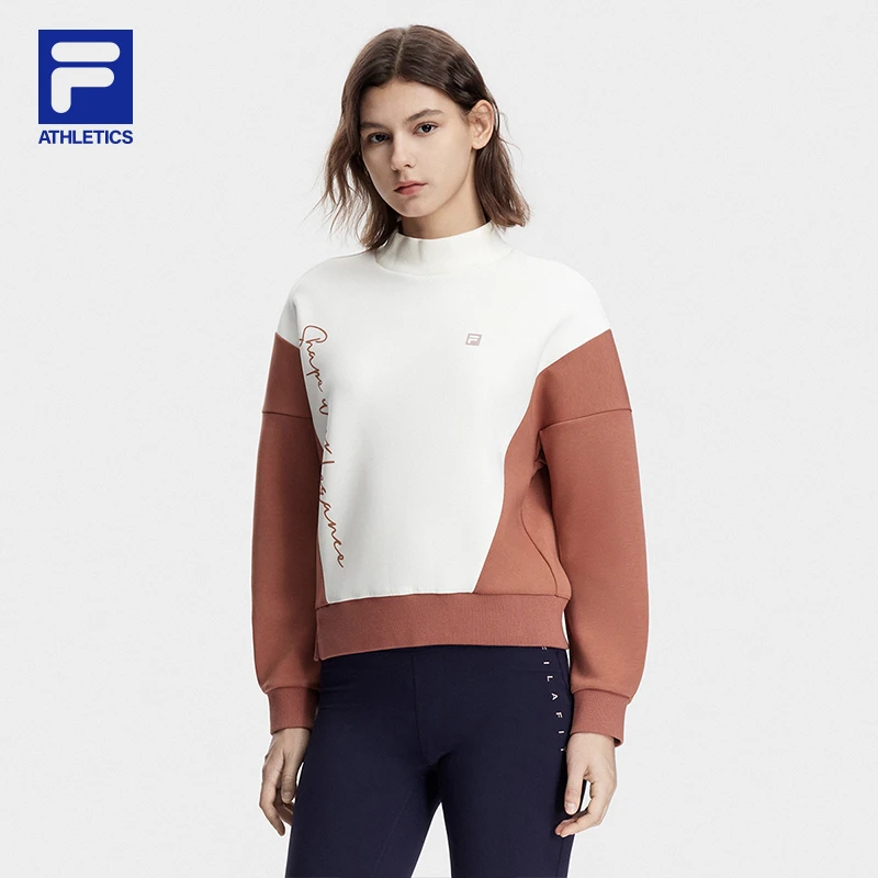 Fila/斐乐新款运动休闲套头立领保暖针织长袖上衣卫衣A11W341206