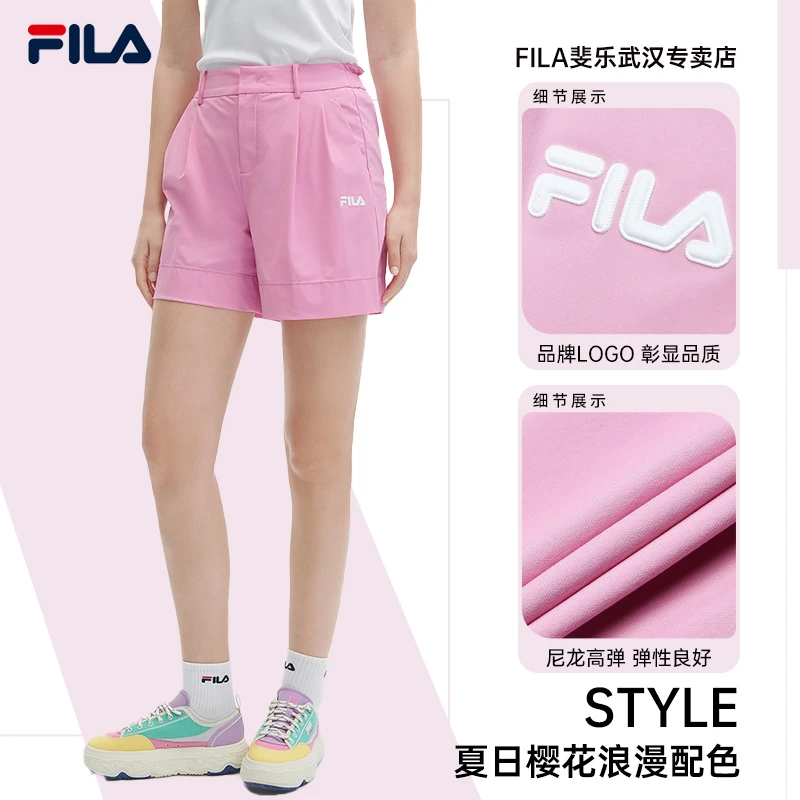 FILA/斐乐运动短裤2024夏新款樱花浪漫配色时尚爆款女F11W428607F