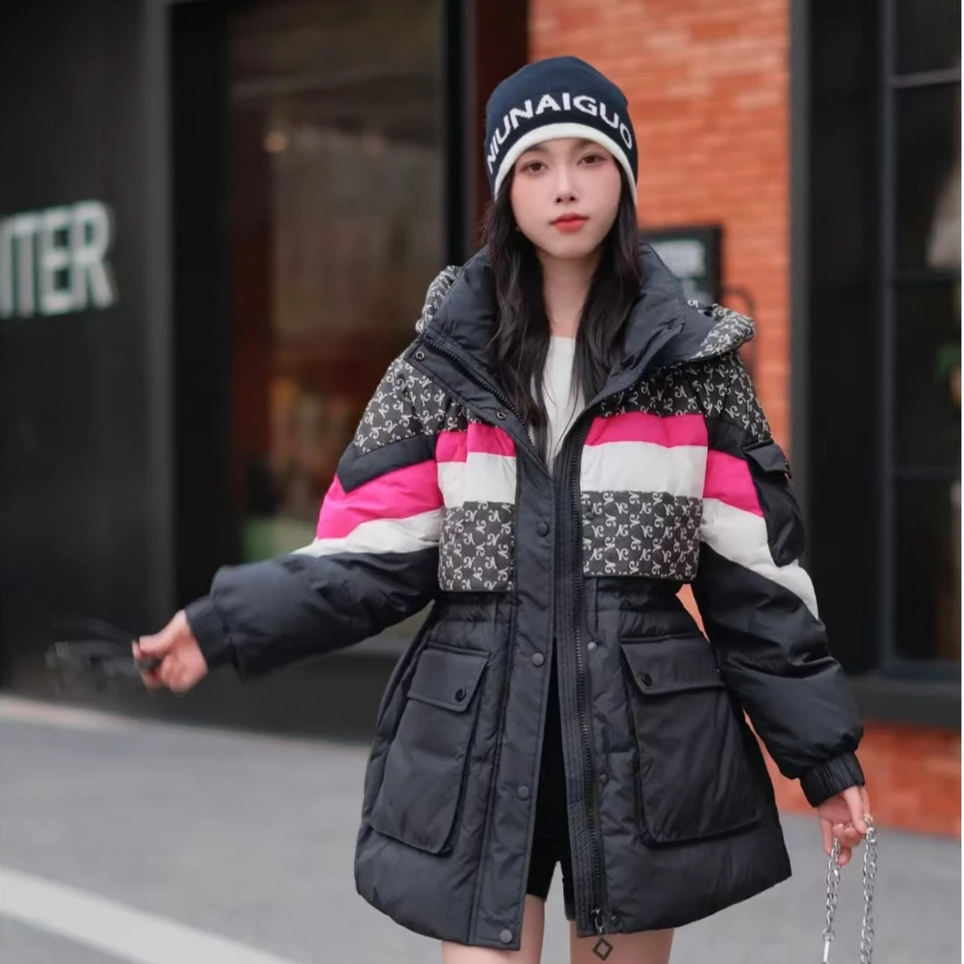 时尚百搭中长款羽绒服冬季显瘦保暖外套0299