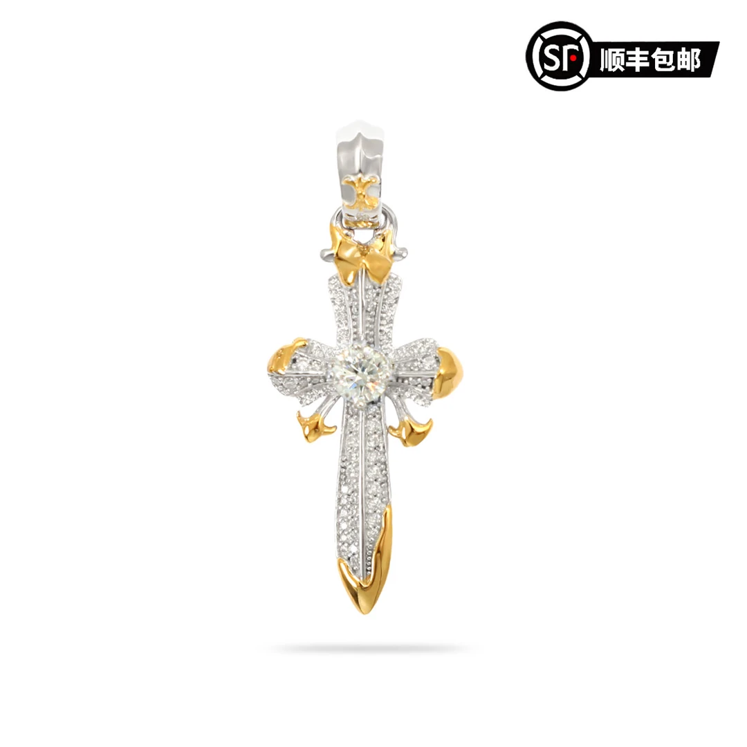 吊坠925银莫桑石 WIC 925银莫桑制裁之刃高定系列项链[XL048]