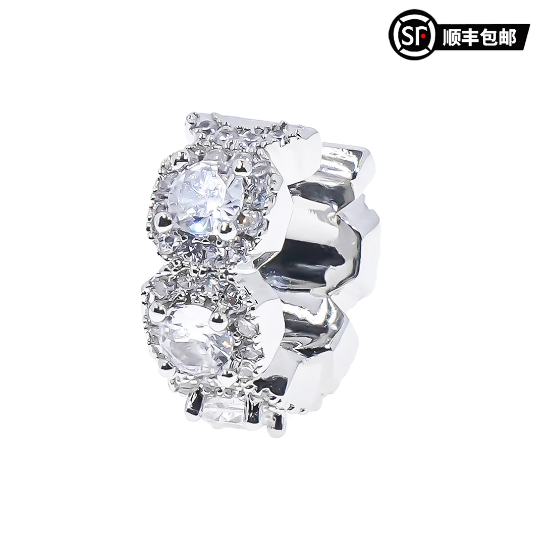 WIC大方糖爆闪无耳洞满钻耳夹ES027