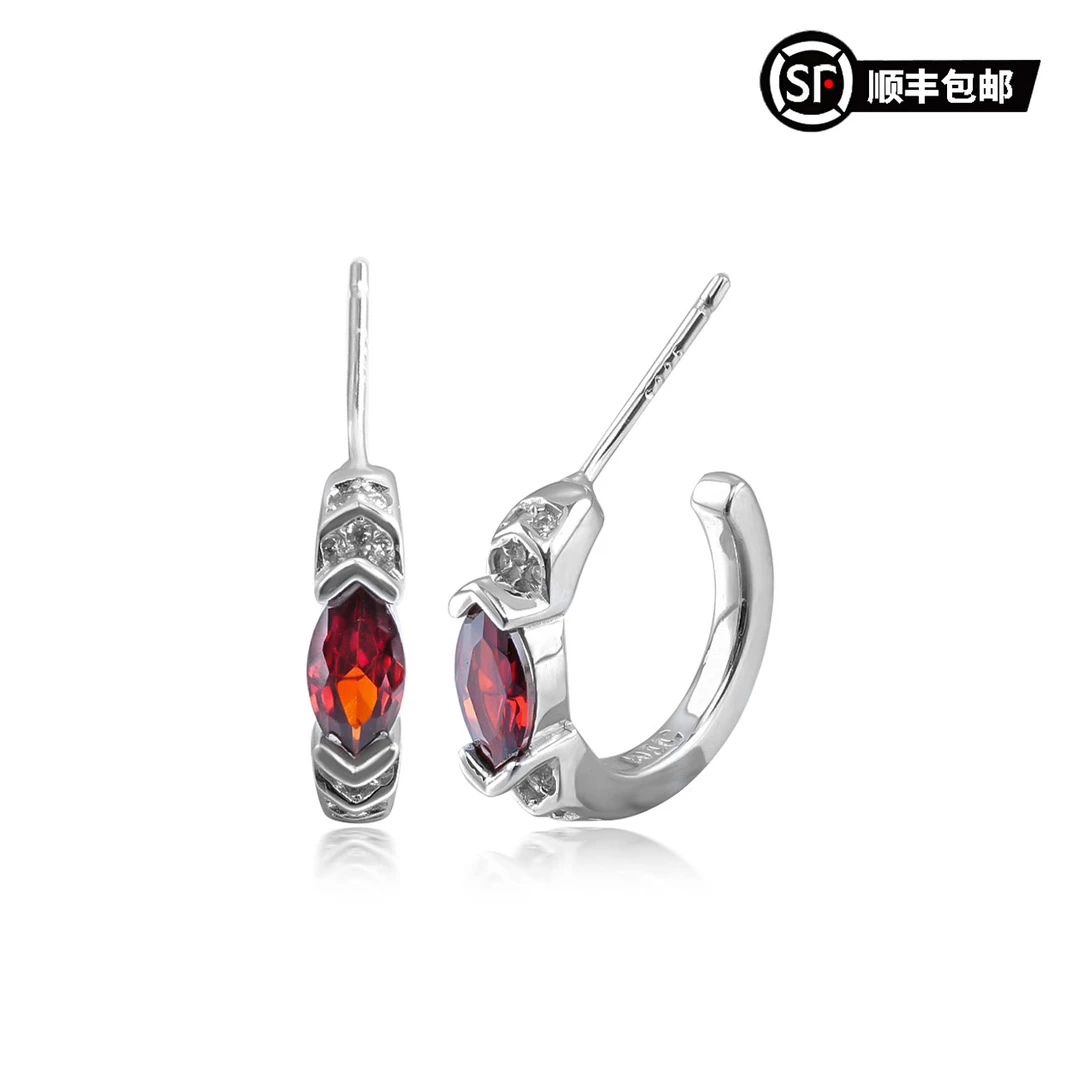 WIC 铜合金合成锆石耳饰 WIC S925银针荷鲁斯之眼红色耳钉款耳环