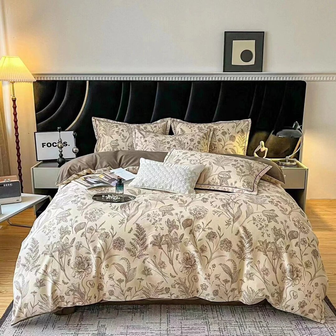 全棉纯棉加厚磨毛斜纹印花四件套床上用品床单被套三件套四季通用