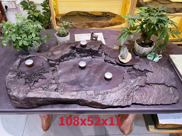 「八特」108.52.11端砚有冻岩随型整块原石雕刻茶盘高品质天然