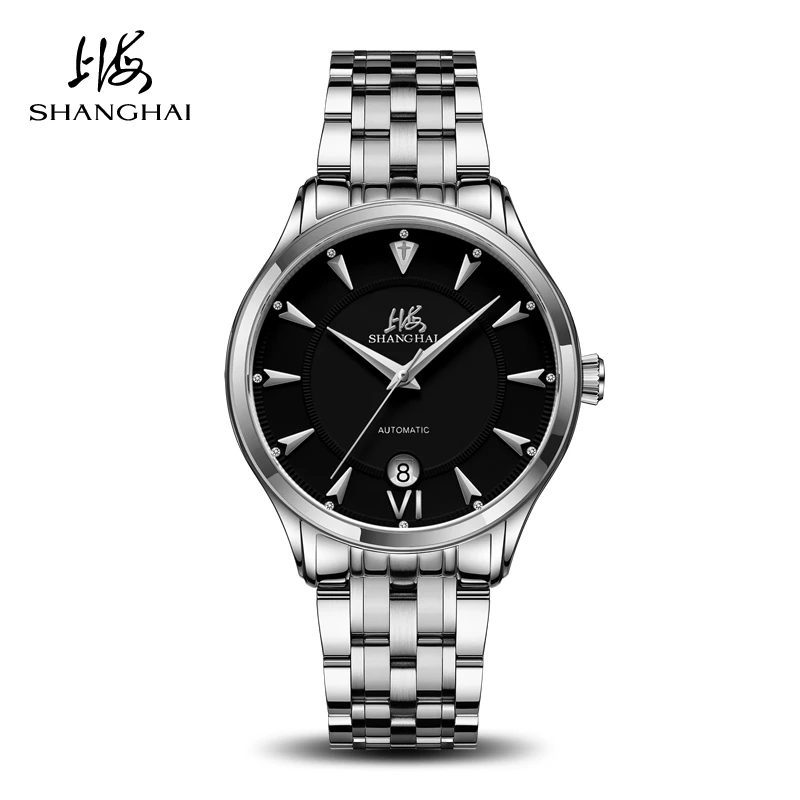 上海牌男士经典机械腕表时尚潮流简约防水日历轻奢大表盘男表857