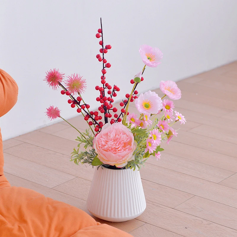 《相知》高档仿真花假花摆设北欧小清新客厅餐桌摆花插花装饰摆件