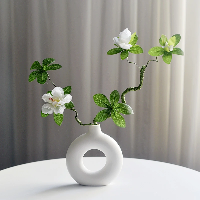 枙子花中式意境摆件手工餐桌仿真花假花插花束客厅装饰品干花家居