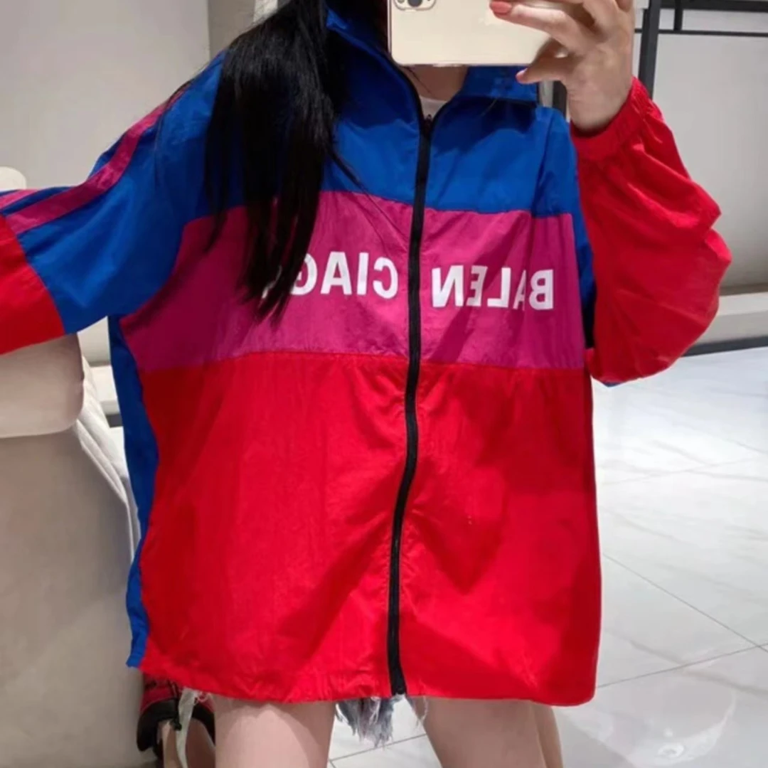 全新未使用  Balenciaga logo印花多色拉链夹克外套/38/公价18300