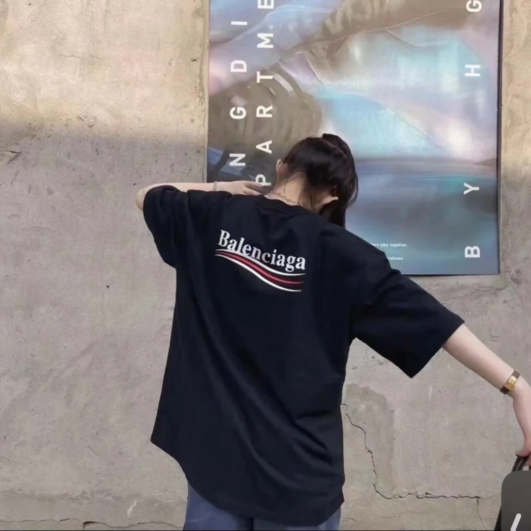 全新未使用 Balenciaga/巴黎世家 字母Logo刺绣短袖T恤/XS-M
