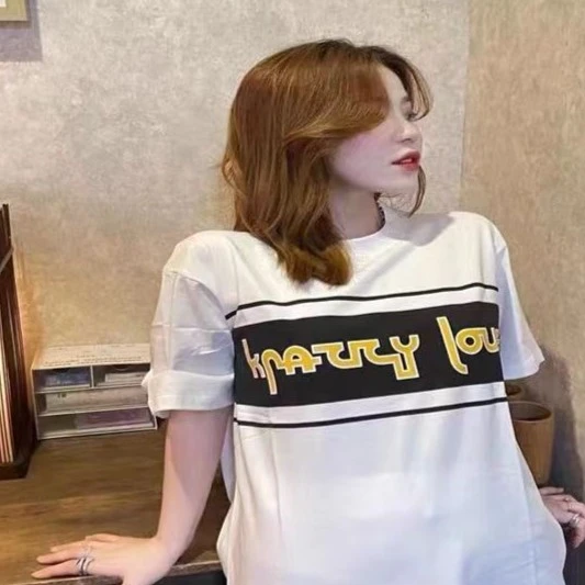 全新未使用  Burberry /标语印花宽松短袖T恤 /白色/S