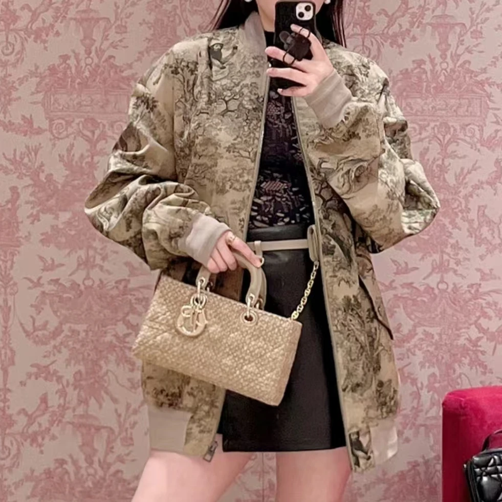 全新未使用 DIOR/迪奥 满印拉链长袖 卡其色/S
