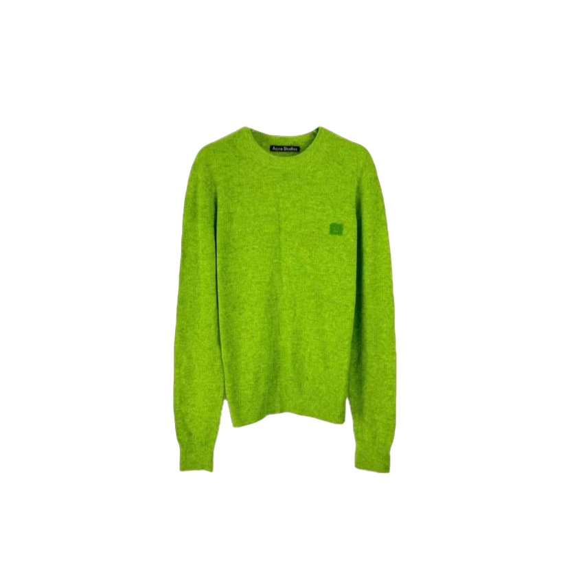 全新未使用 AcneStudios 圆领徽标长袖 绿色/S