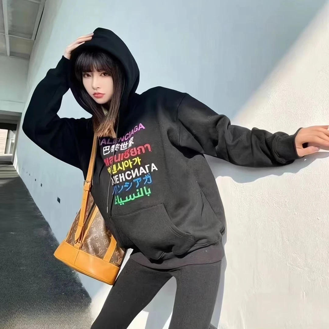 全新未使用  Balenciaga七国语言卫衣 /XS-S