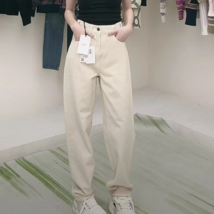 全新未使用 Celine/思琳 牛仔长裤 米色/27
