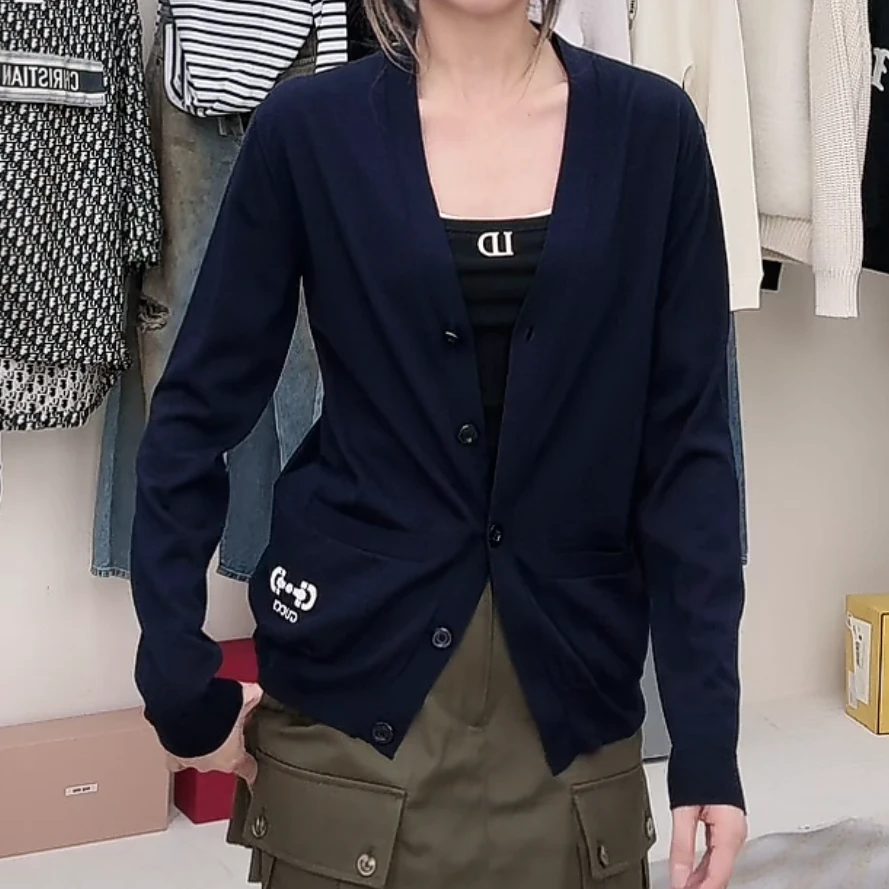 全新未使用 GUCCI/古驰 Gucci 微标针织长袖开衫/XXS