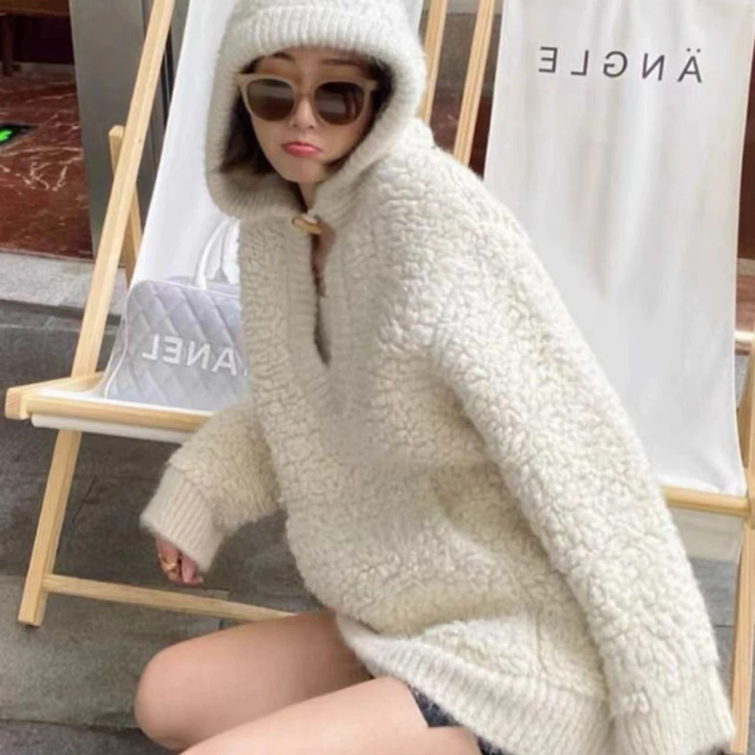 全新未使用  Celine 毛绒针织连帽长袖/XS/公价13500