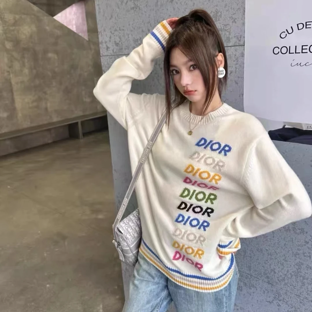全新未使用 DIOR/迪奥 针织长袖logo圆领 /L
