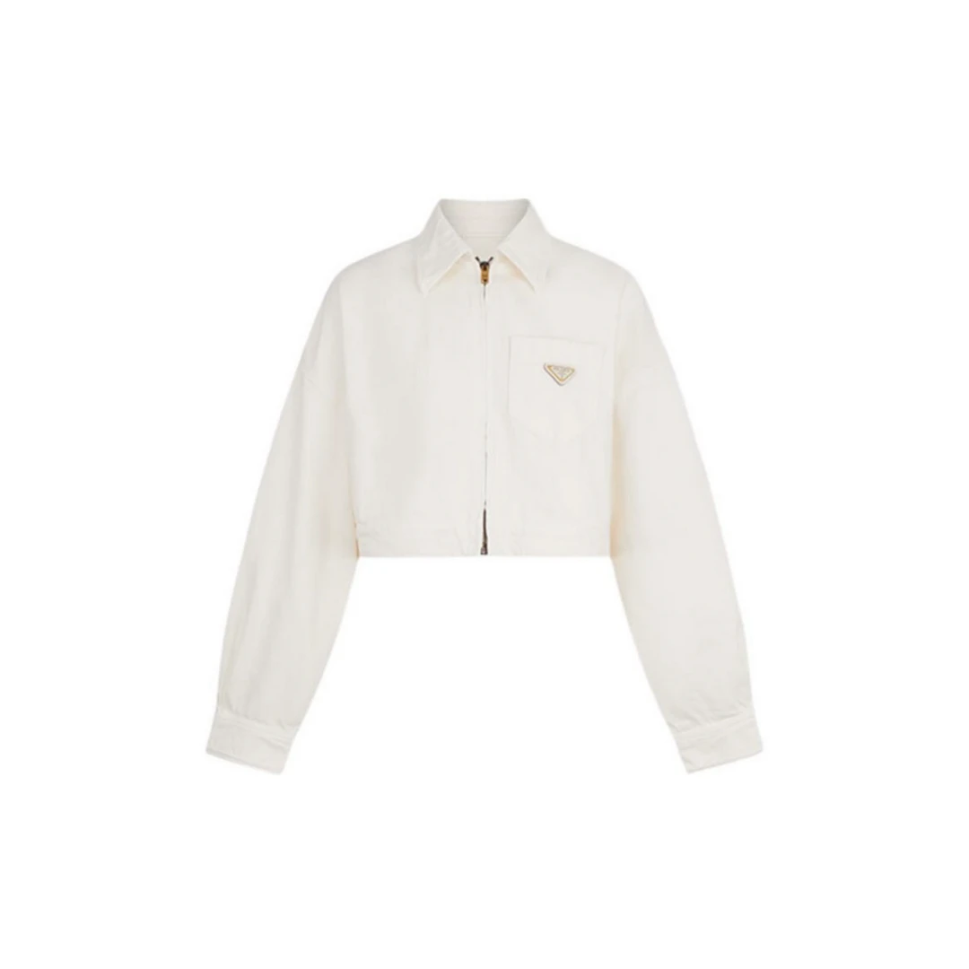 全新未使用 Prada/普拉达 SS24 Logo徽标拉链短款夹克外套/38码