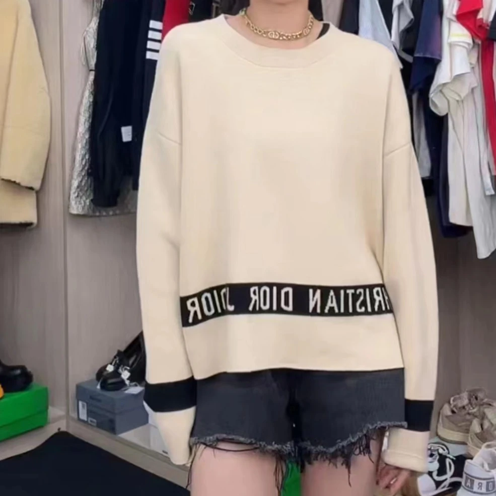 全新未使用  Christian Dior logo印花圆领毛衣/38码/公价1.6W