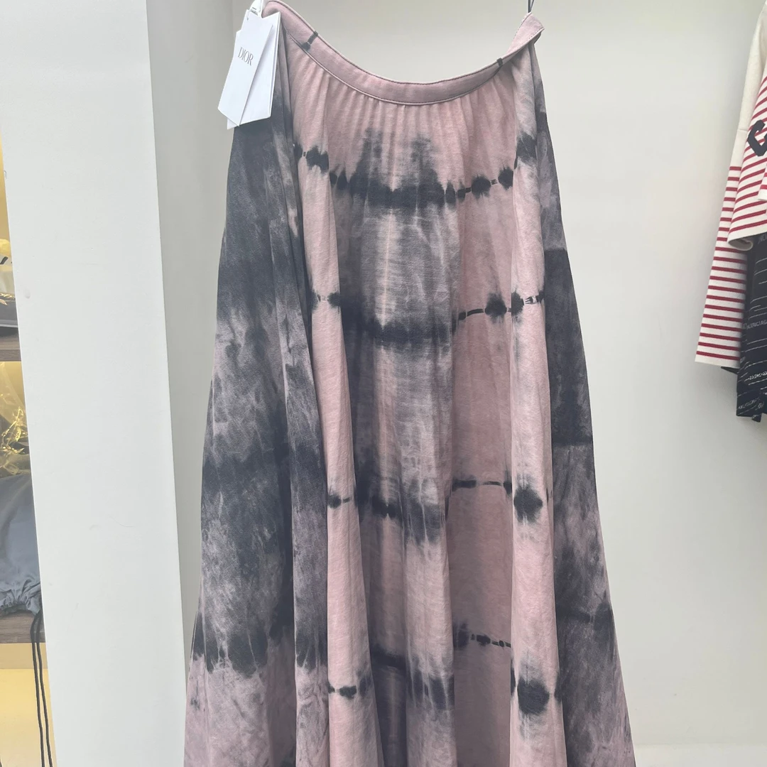 全新未使用  Dior 水墨半身裙 粉黑 36码