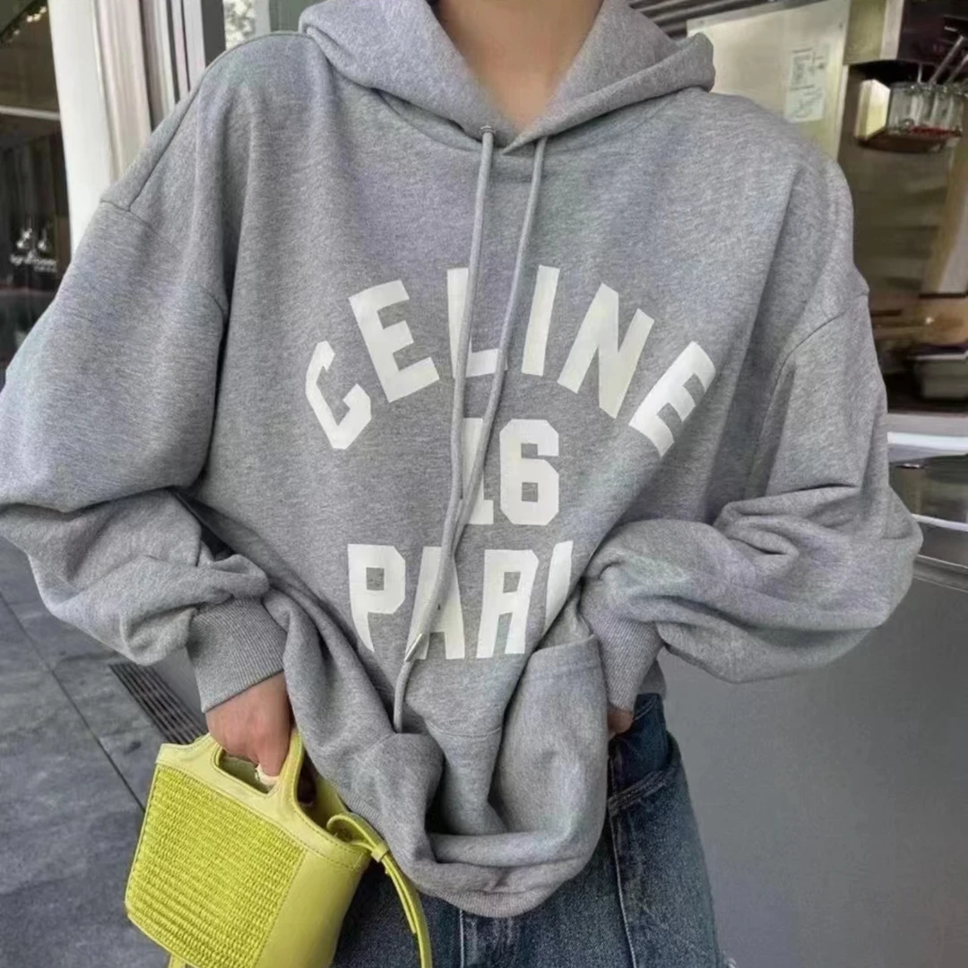 全新未使用 Celine/思琳 16大Logo连帽卫衣 /XS