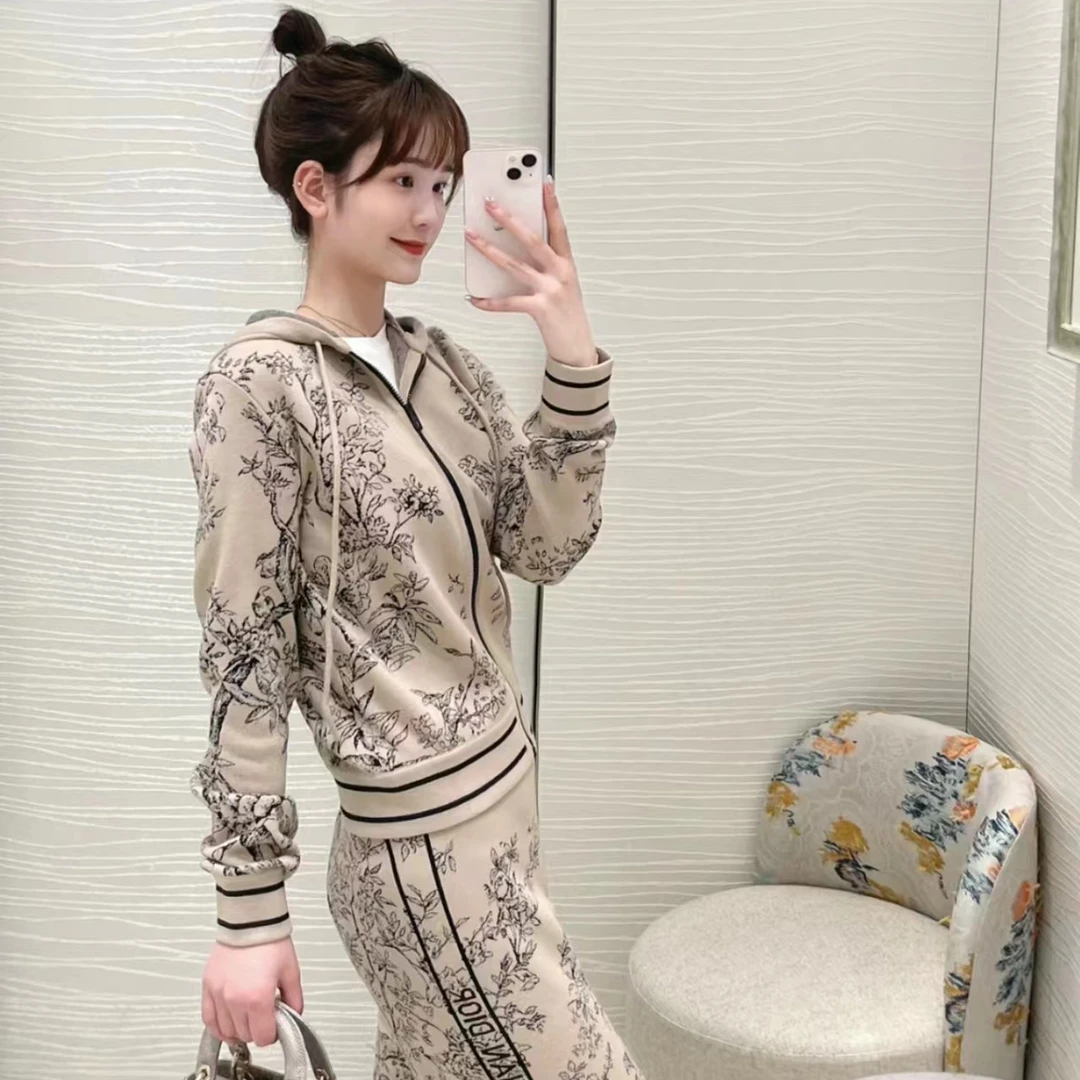 全新未使用 DIOR/迪奥 满印长袖连帽36