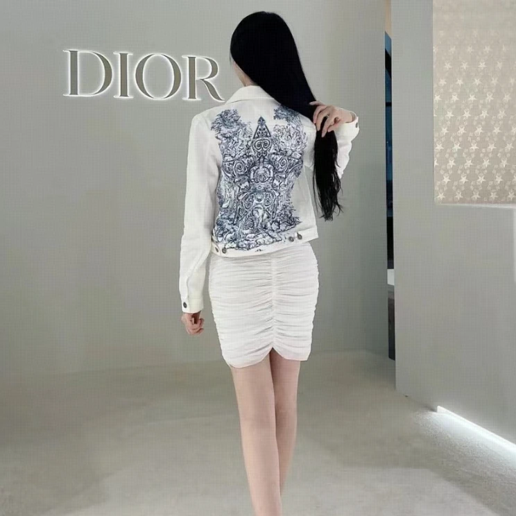 全新未使用 DIOR/迪奥  牛仔长袖外套 白色/34