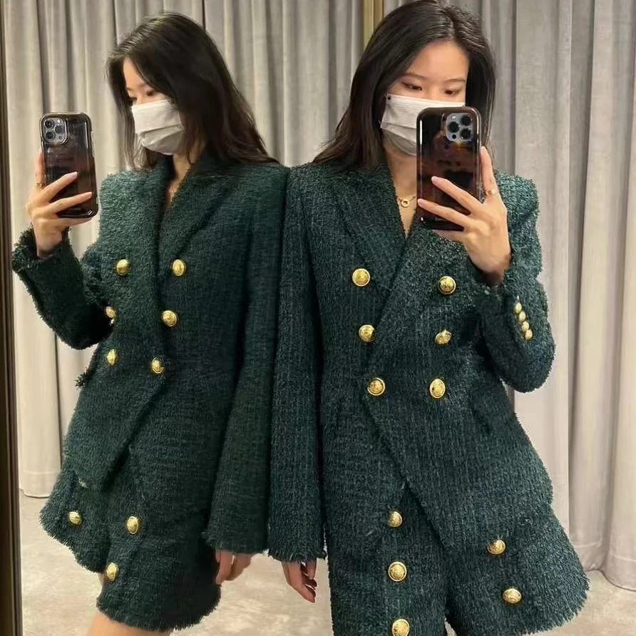 全新未使用 Balmain/宝曼 斜纹软呢西装外套/44