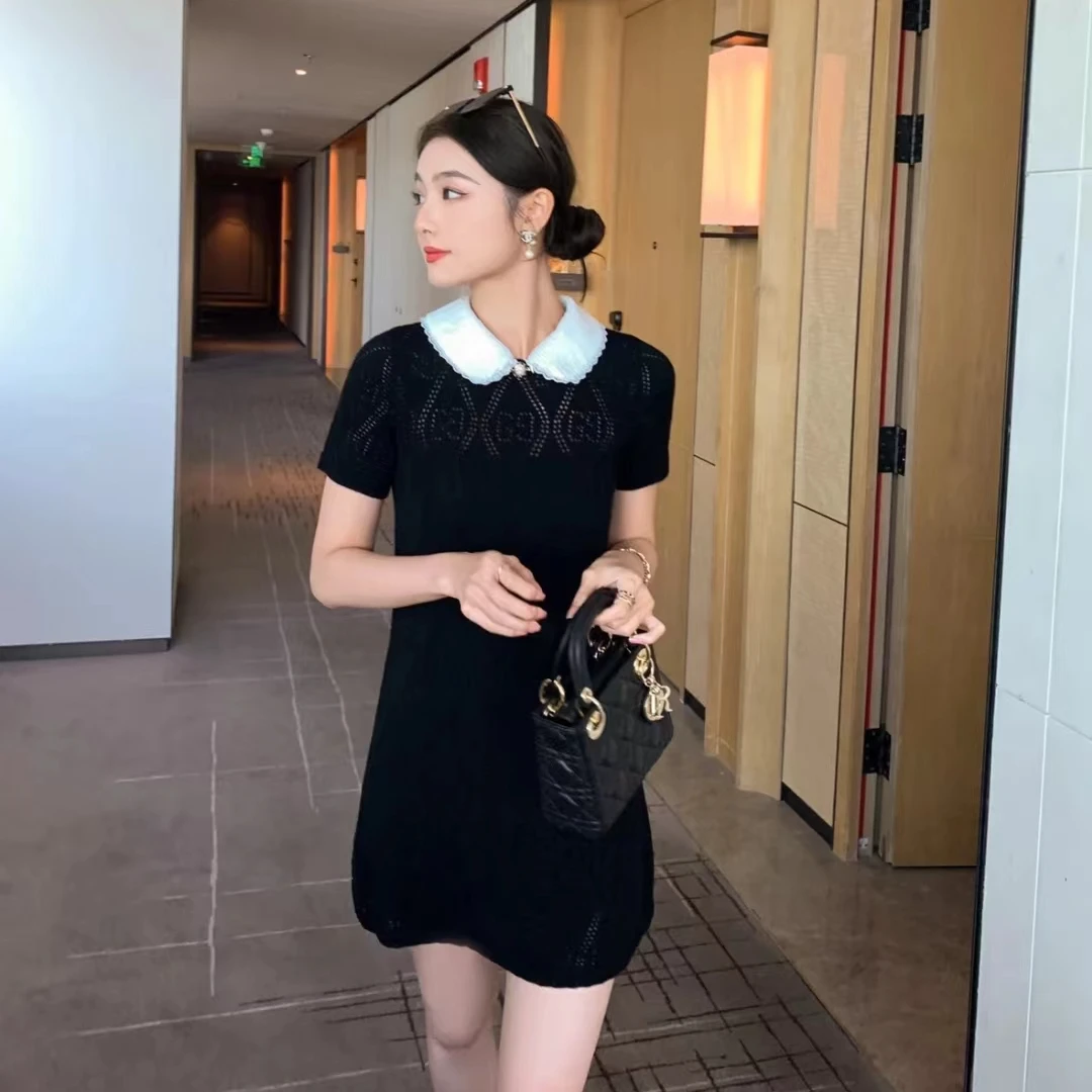 全新未使用 GUCCI/古驰 白色满印针织连衣裙/M