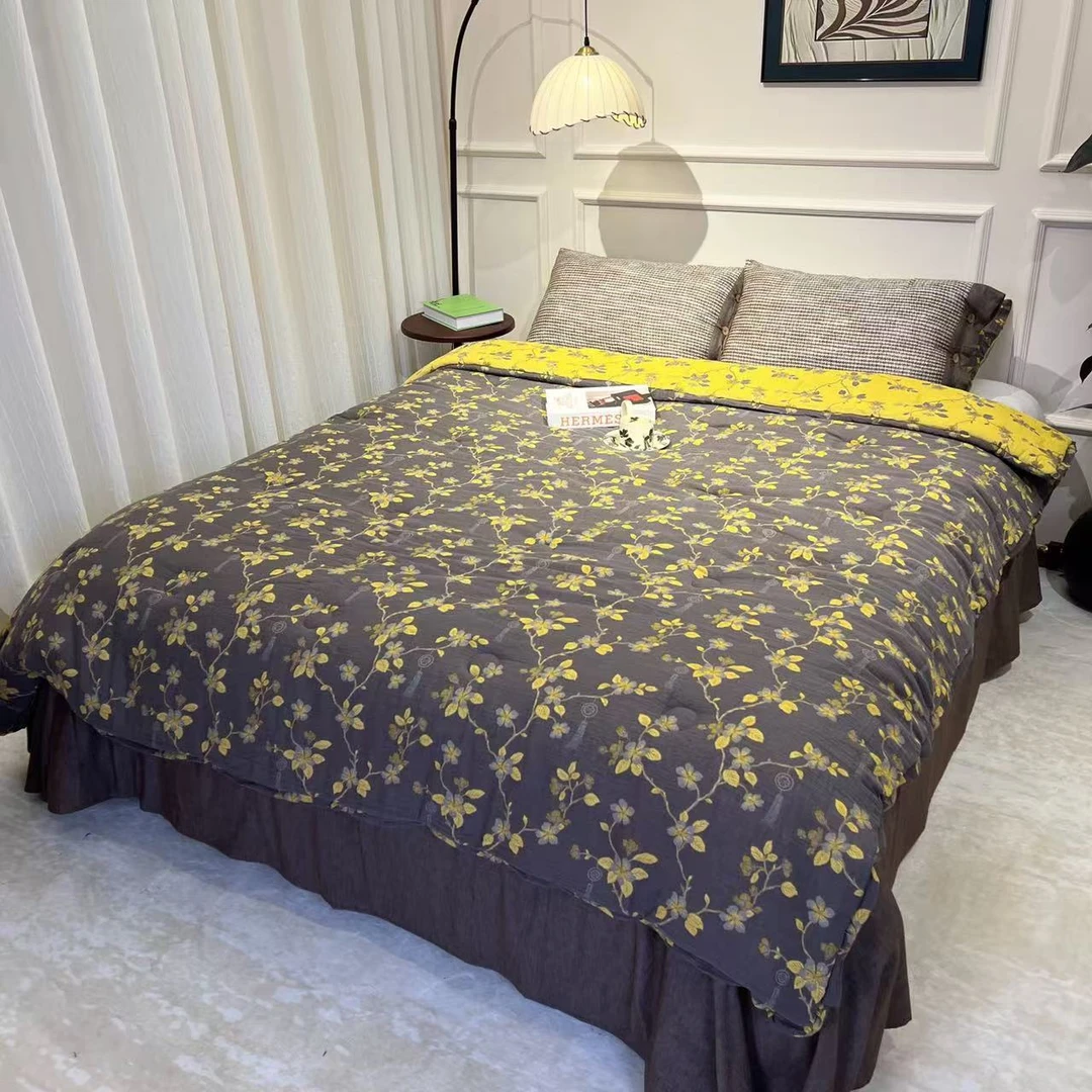 【金枝玉叶-双人被】高端纯棉简约舒适黑金系列床品