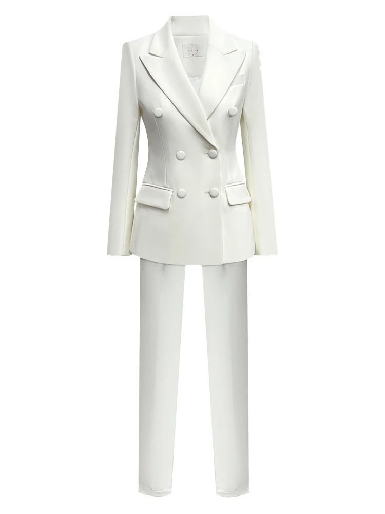 【小个子专属】ML1005白色西装外套女夏季新端休闲职业修身西服套装