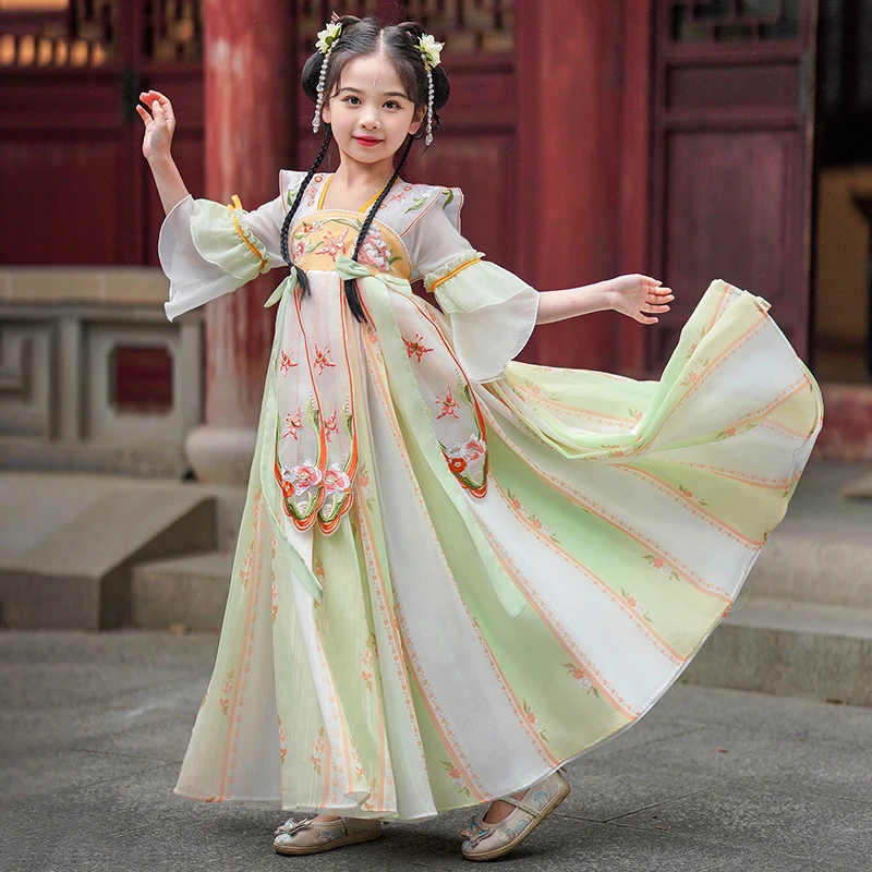 女童汉服儿童古装古风连衣裙夏季短袖薄款裙子中国风仙气飘逸襦裙