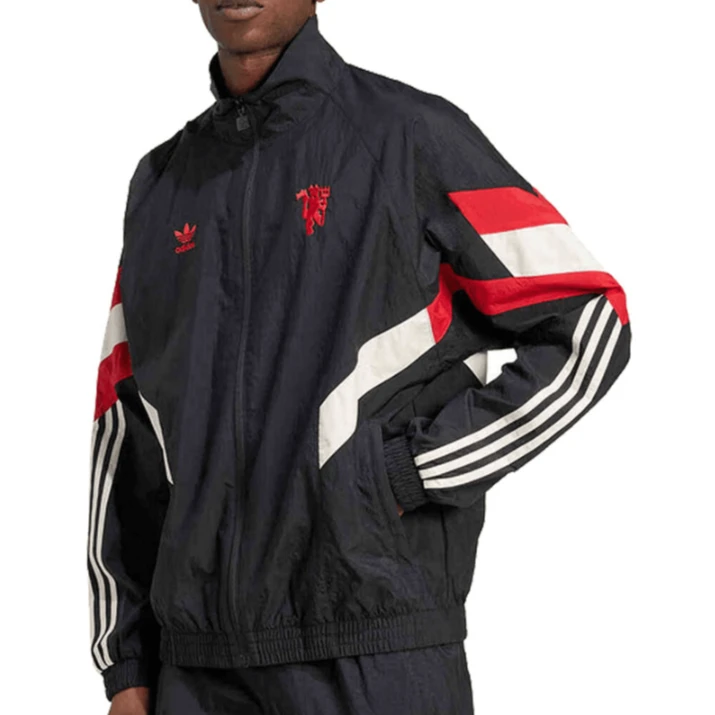 adidas阿迪达斯三叶草男子新款曼联休闲足球文化夹克外套IS6525