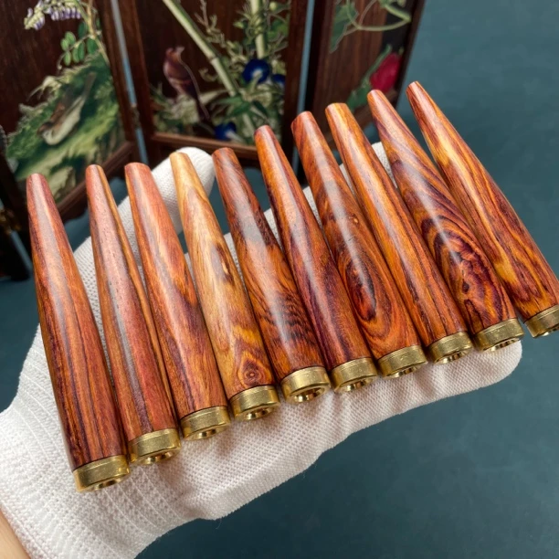 海南黄花梨烟嘴材质保真送礼文玩中细粗支可用多样发一  发一个