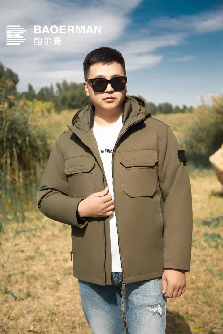 鲍尔曼BAOERMAN防风防泼水羊毛白鸭绒内胆男士三合一两件套86605