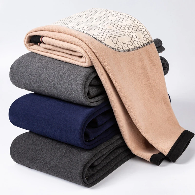 保暖裤男加绒加厚一体羊羔绒高腰石墨烯护膝内穿打底德暖绒大秋冬