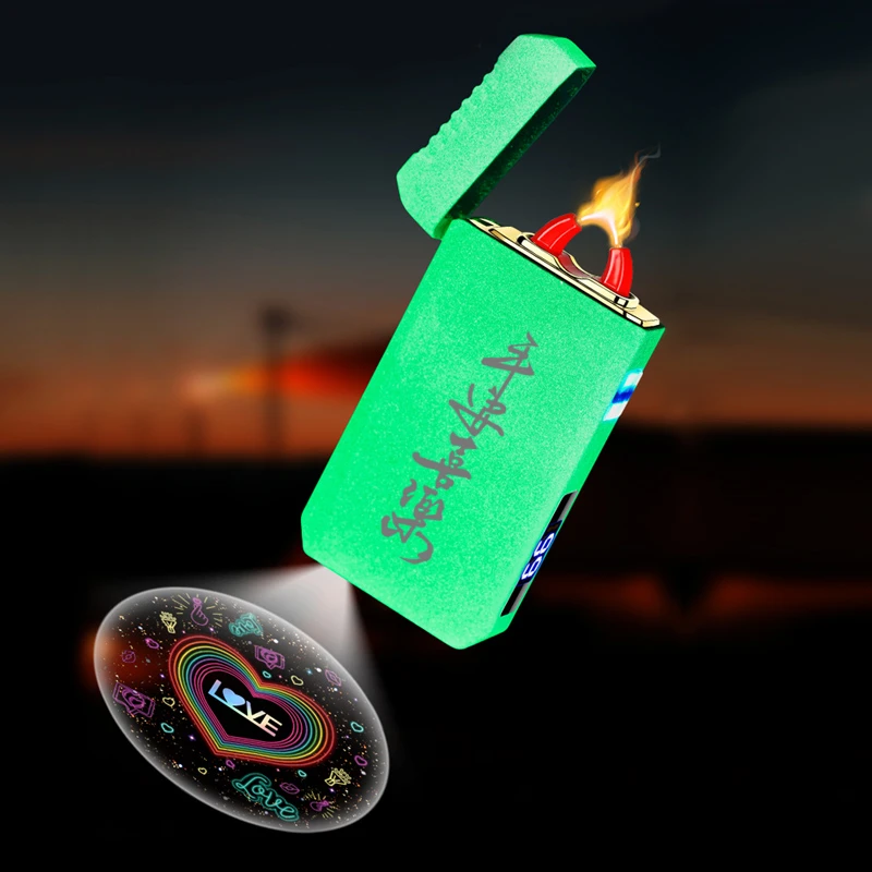 新年礼品充电电弧创意打火机送男士夜光高颜值定制2024年新款网红
