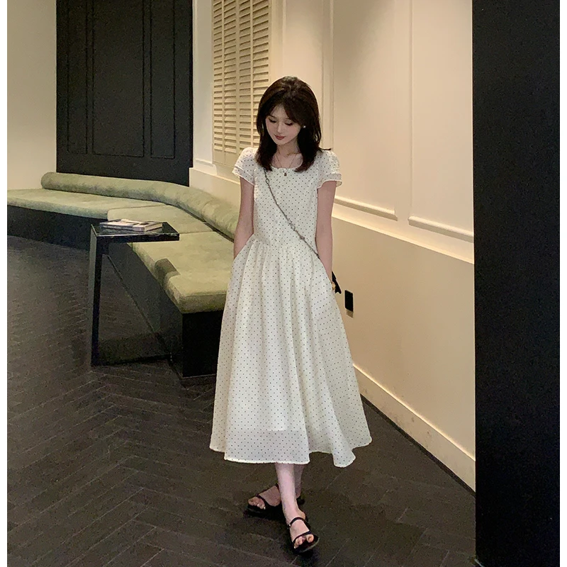 FUGUI RICH 现货【浪漫假日】波点连衣裙女小个子夏裙子 26242L4983